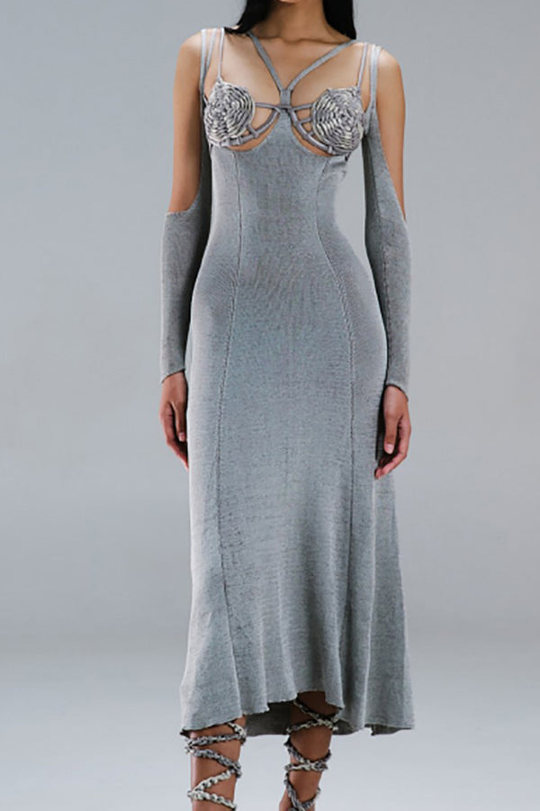 ISA BOULDER spiral braid dress RS24WDR19 slate silver